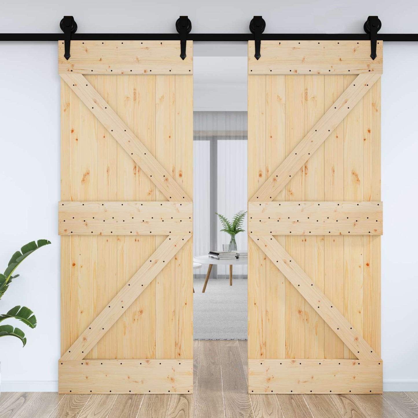 vidaXL Door NARVIK Natural 85 x 210 cm Solid Pine Wood