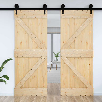 vidaXL Door NARVIK Natural 85 x 210 cm Solid Pine Wood