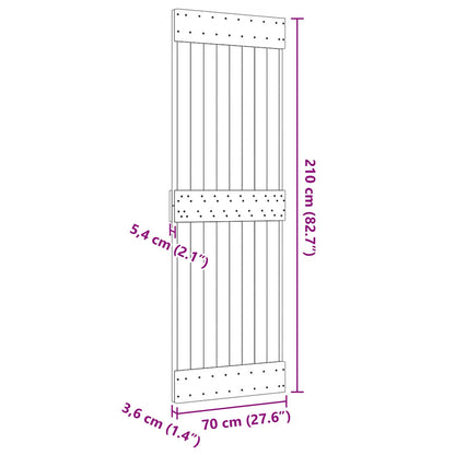vidaXL Door NARVIK Natural 70 x 210 cm Solid Pine Wood