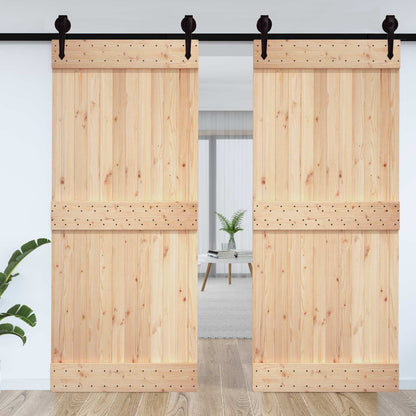 vidaXL Door NARVIK Natural 100 x 210 cm Solid Pine Wood