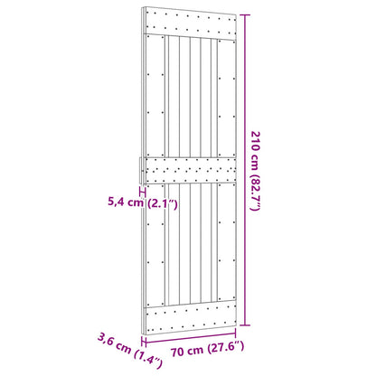 vidaXL Door NARVIK Natural 70 x 210 cm Solid Pine Wood