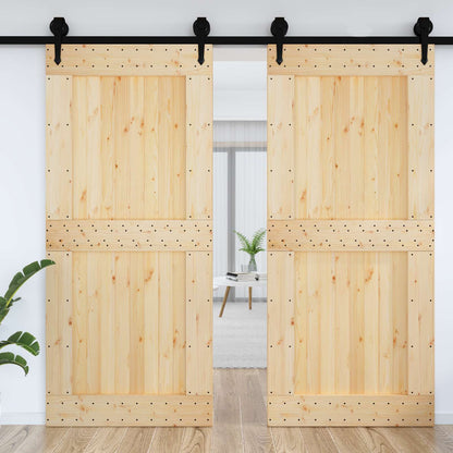 vidaXL Door NARVIK Natural 100 x 210 cm Solid Pine Wood