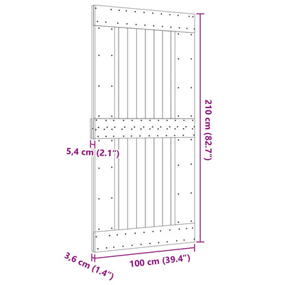vidaXL Door NARVIK Natural 100 x 210 cm Solid Pine Wood