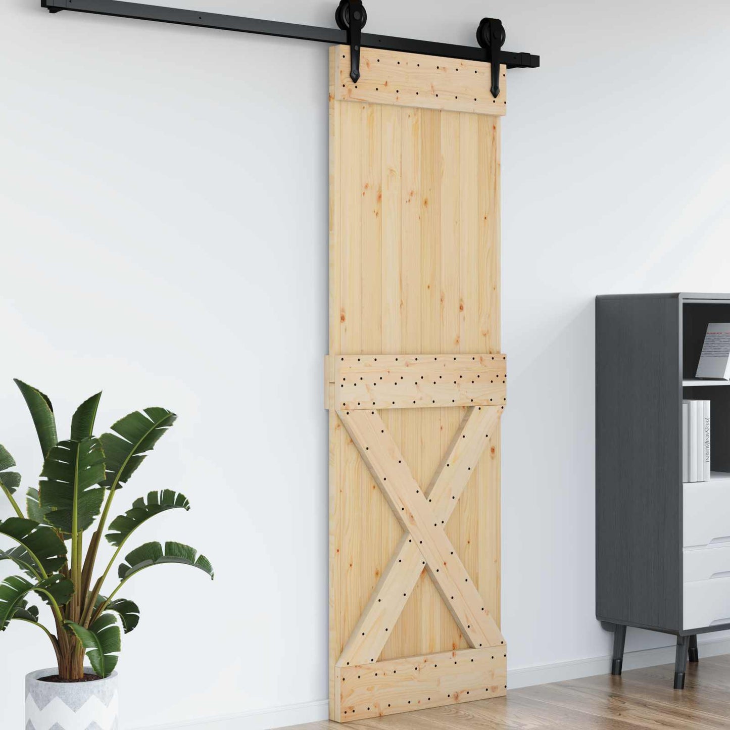 vidaXL Door NARVIK Natural 70 x 210 cm Solid Pine Wood