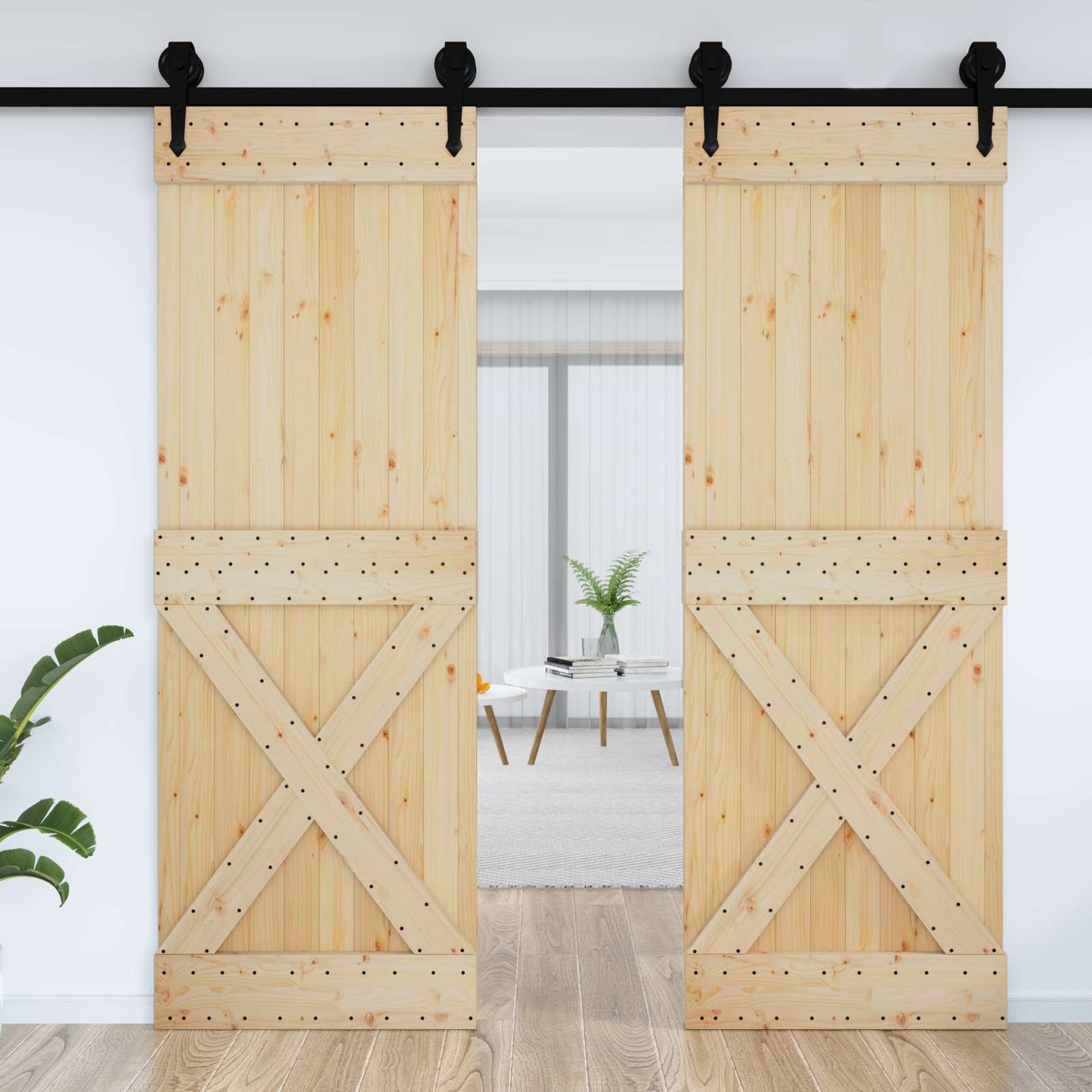 vidaXL Door NARVIK Natural 80 x 210 cm Solid Pine Wood