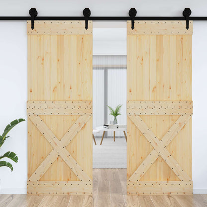 vidaXL Door NARVIK Natural 85 x 210 cm Solid Pine Wood