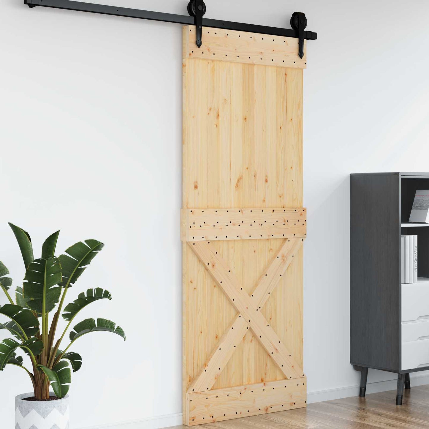 vidaXL Door NARVIK Natural 90 x 210 cm Solid Pine Wood