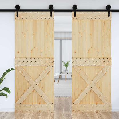 vidaXL Door NARVIK Natural 90 x 210 cm Solid Pine Wood