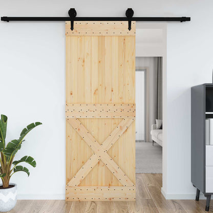 vidaXL Door NARVIK Natural 90 x 210 cm Solid Pine Wood