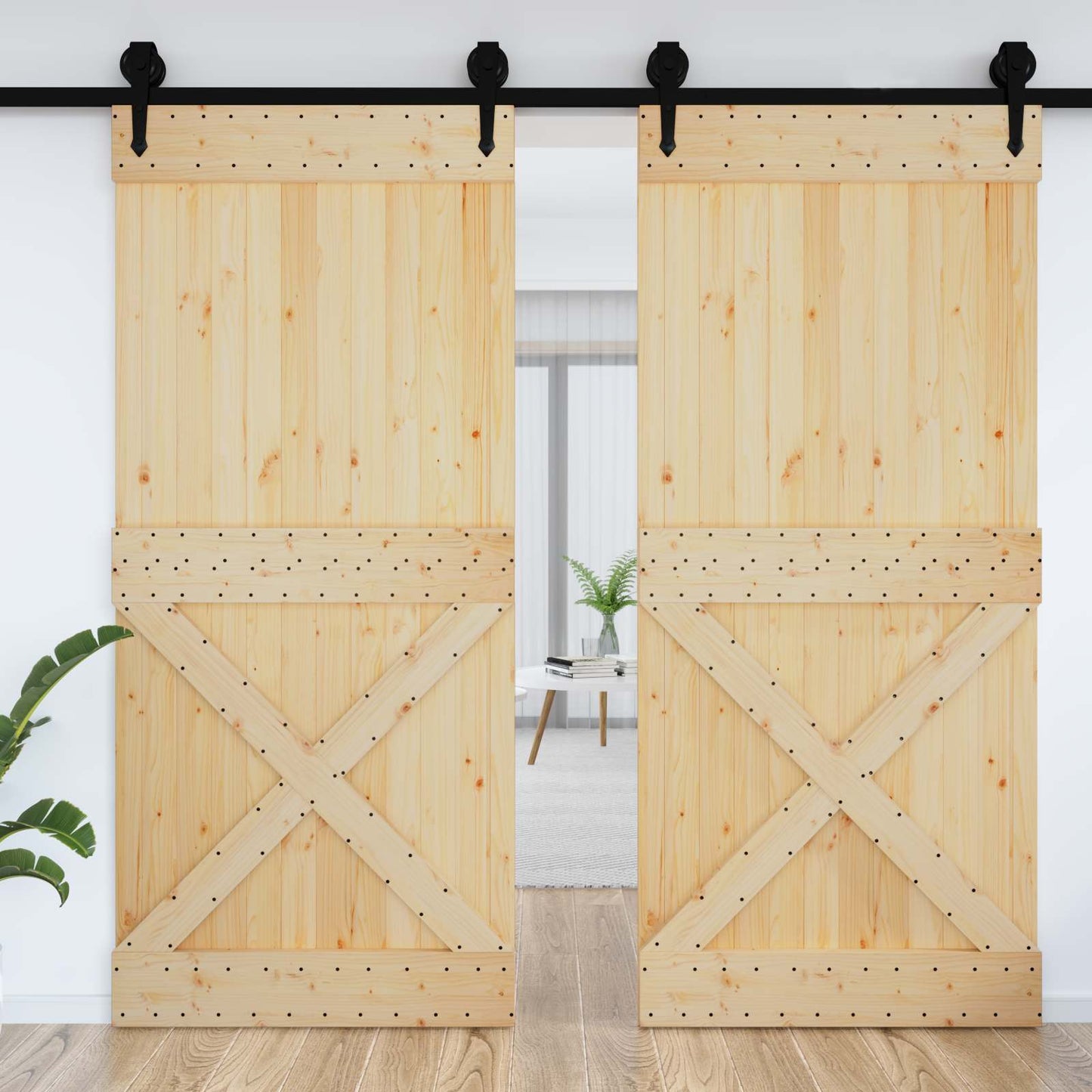 vidaXL Door NARVIK Natural 100 x 210 cm Solid Pine Wood