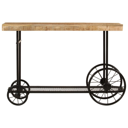 vidaXL Console Table 112x36x76 cm Solid Wood Mango and Iron