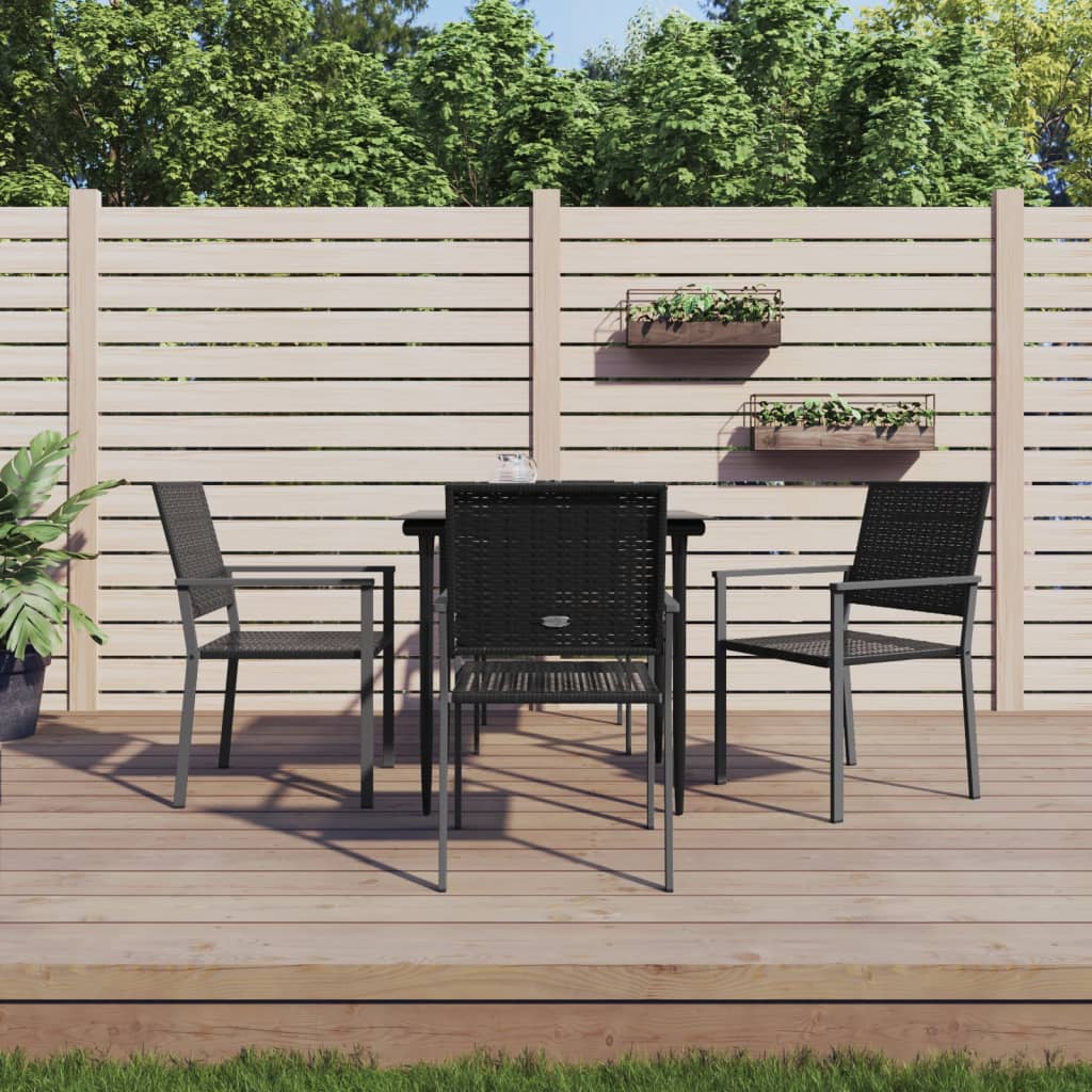 vidaXL 5 Piece Garden Dining Set Poly Rattan and Steel
