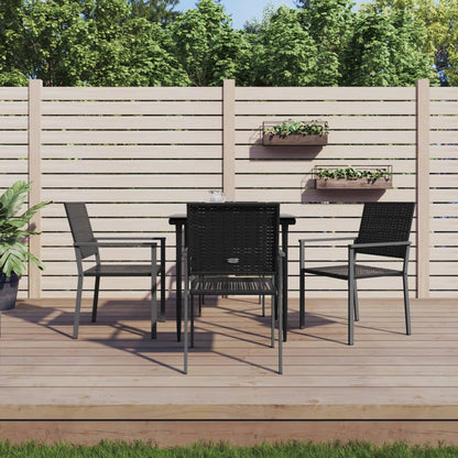 vidaXL 5 Piece Garden Dining Set Poly Rattan and Steel