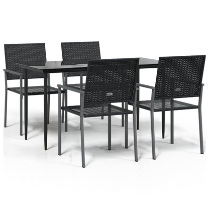 vidaXL 5 Piece Garden Dining Set Poly Rattan and Steel