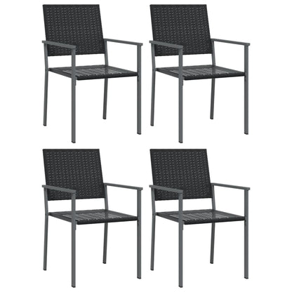 vidaXL 5 Piece Garden Dining Set Poly Rattan and Steel