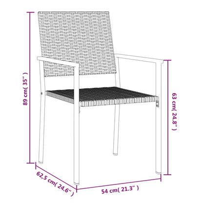 vidaXL 3 Piece Garden Dining Set Poly Rattan and Steel