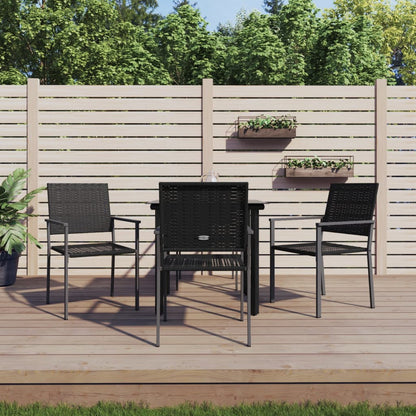 vidaXL 5 Piece Garden Dining Set Poly Rattan and Steel