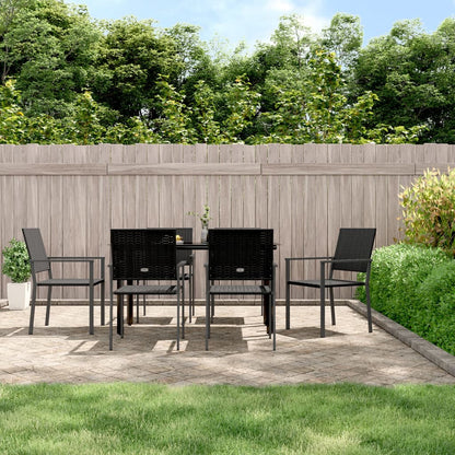 vidaXL 7 Piece Garden Dining Set Poly Rattan and Steel