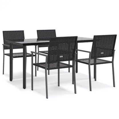 vidaXL 5 Piece Garden Dining Set Poly Rattan and Steel