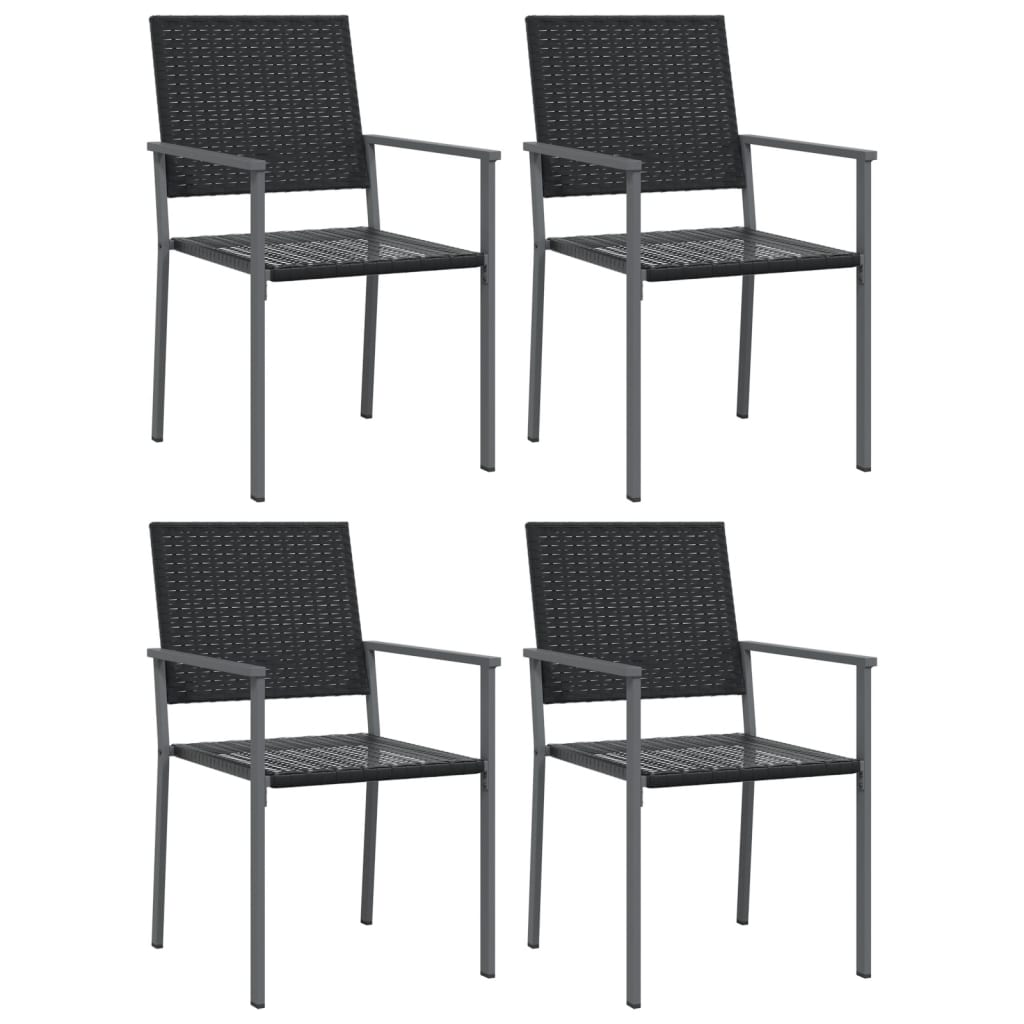 vidaXL 5 Piece Garden Dining Set Poly Rattan and Steel