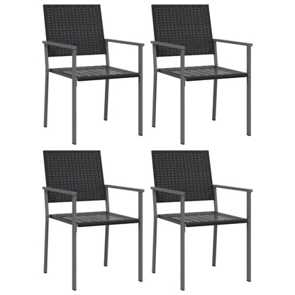 vidaXL 5 Piece Garden Dining Set Poly Rattan and Steel