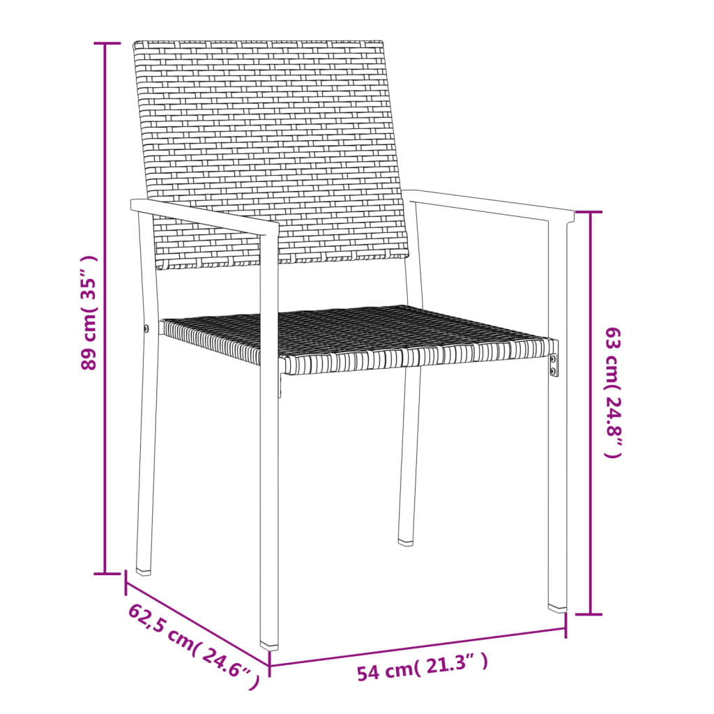vidaXL 7 Piece Garden Dining Set Poly Rattan and Steel