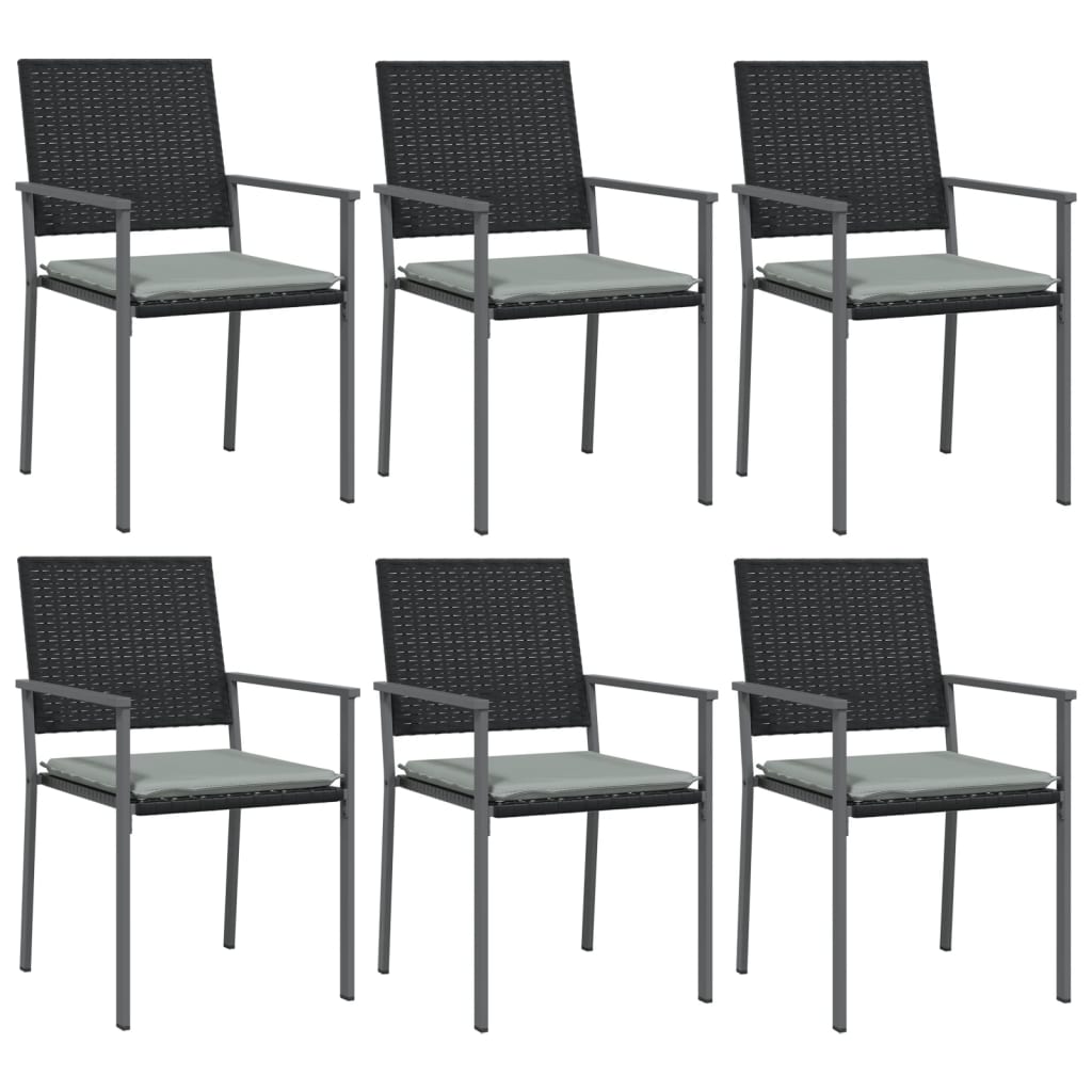 vidaXL 7 Piece Garden Dining Set Poly Rattan and Steel