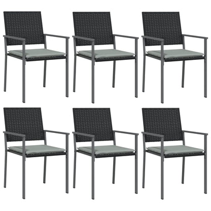 vidaXL 7 Piece Garden Dining Set Poly Rattan and Steel