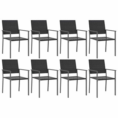 vidaXL 9 Piece Garden Dining Set Poly Rattan and Steel