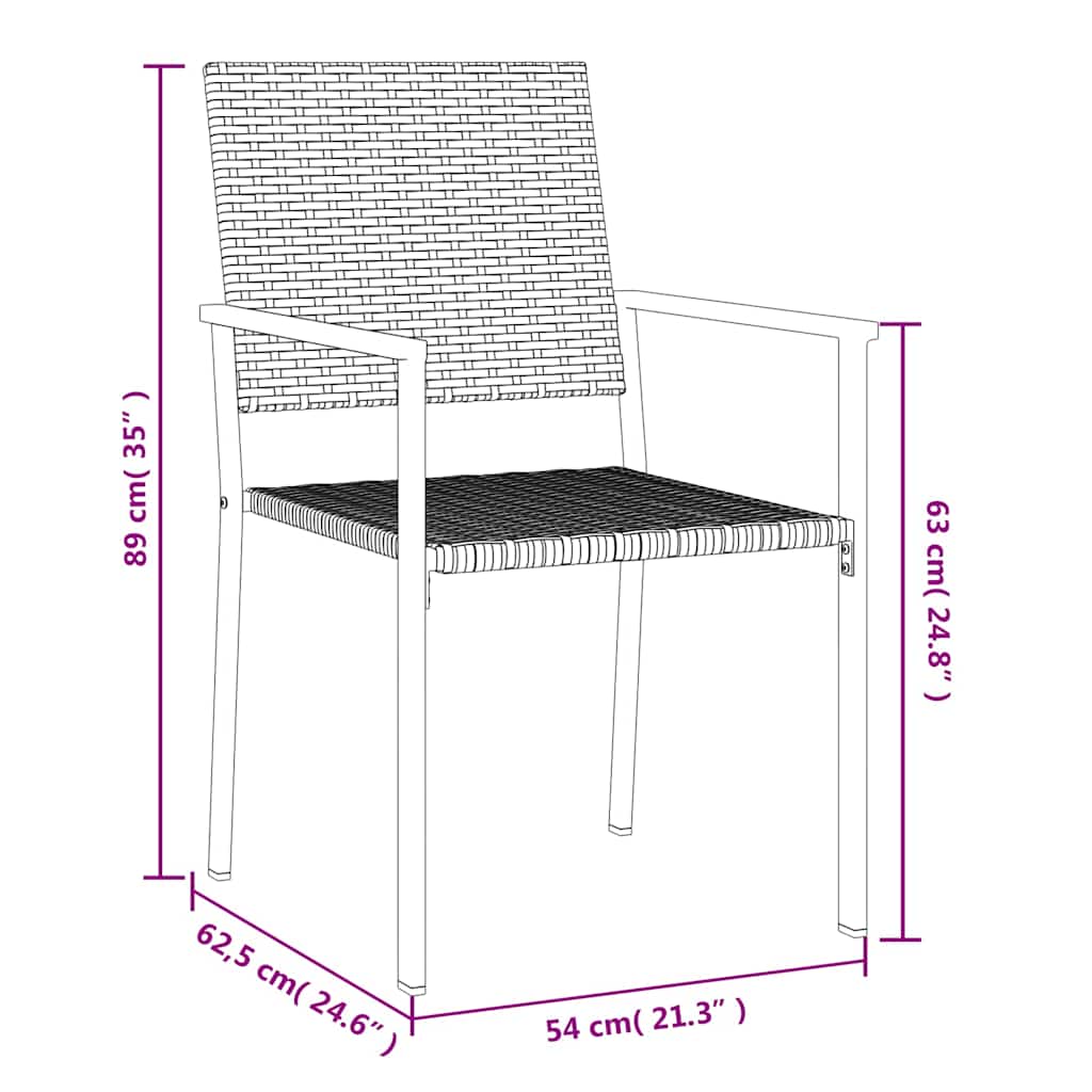 vidaXL 9 Piece Garden Dining Set Poly Rattan and Steel