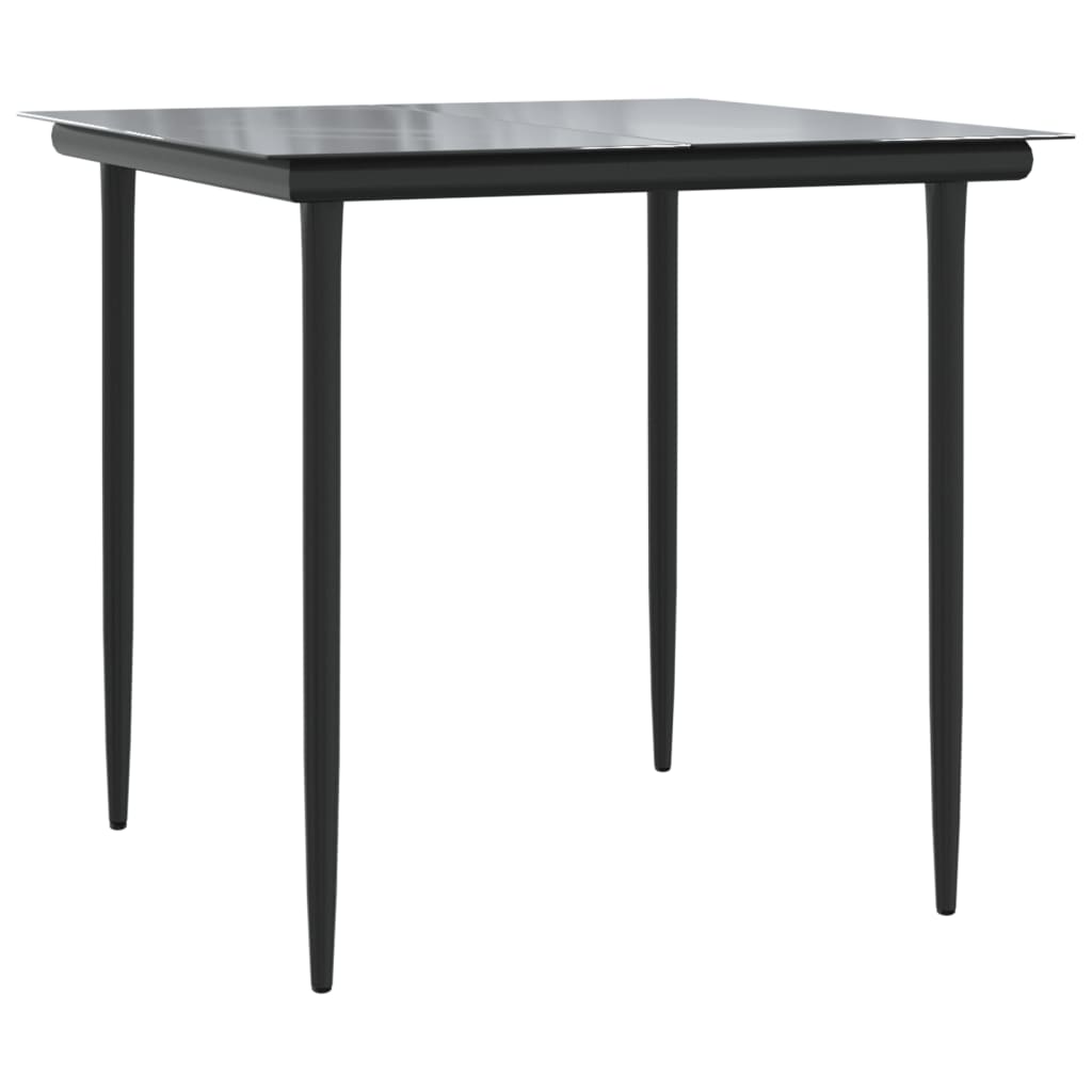 vidaXL 3 Piece Garden Dining Set Black Textilene and Steel