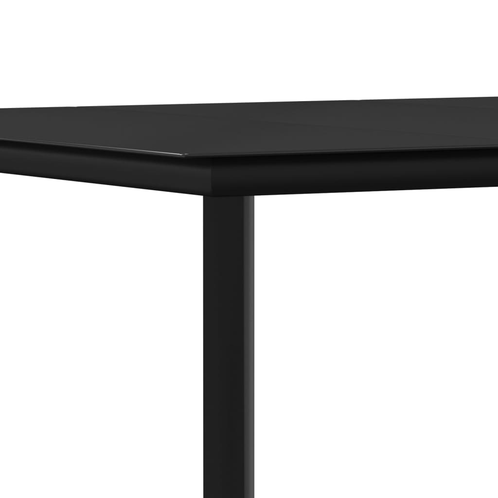 vidaXL 5 Piece Garden Dining Set Black Textilene and Steel