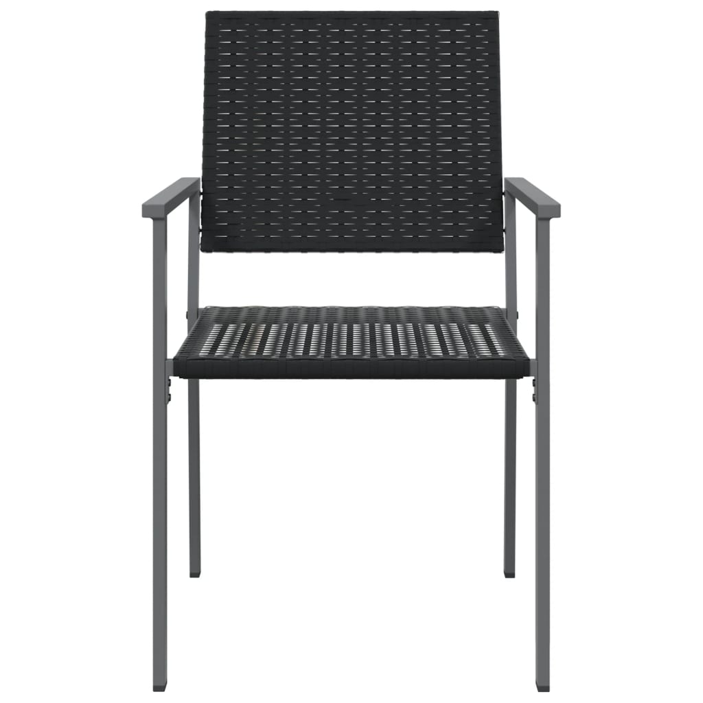 vidaXL Garden Chair | Set of 4 | Black | PE Rattan, Powder-Coated Steel | Medium