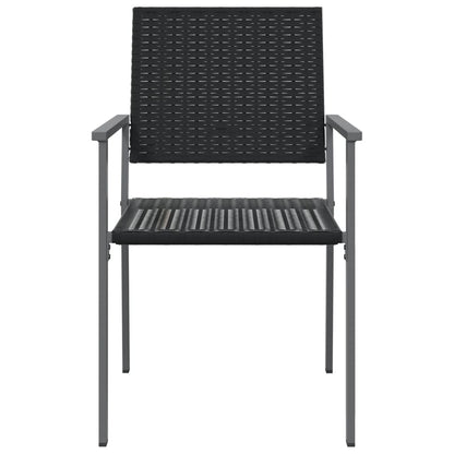vidaXL Garden Chair | Set of 4 | Black | PE Rattan, Powder-Coated Steel | Medium