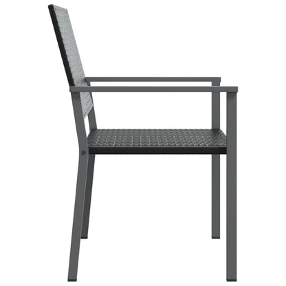 vidaXL Garden Chair | Set of 4 | Black | PE Rattan, Powder-Coated Steel | Medium