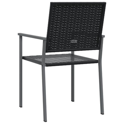 vidaXL Garden Chair | Set of 4 | Black | PE Rattan, Powder-Coated Steel | Medium