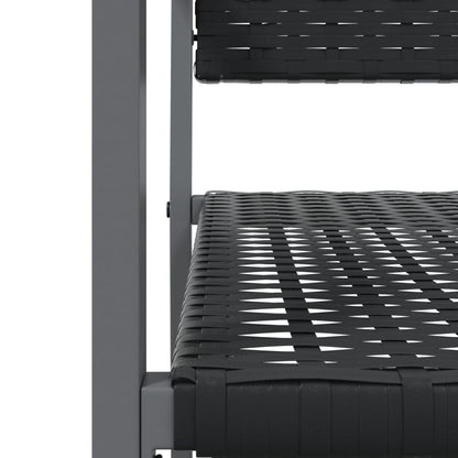 vidaXL Garden Chair | Set of 4 | Black | PE Rattan, Powder-Coated Steel | Medium