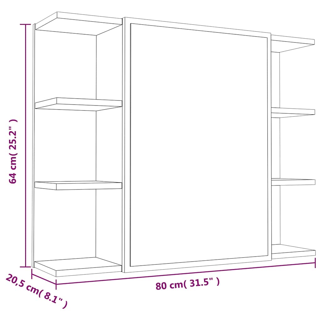 vidaXL 3 Piece Bathroom Cabinet Set Grey Sonoma Engineered Wood