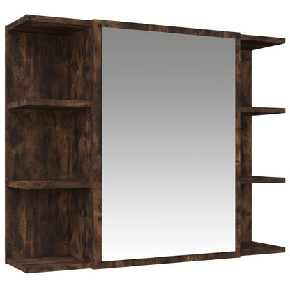 vidaXL 3 Piece Bathroom Cabinet Set Smoked Oak Engineered Wood