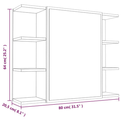 vidaXL 3 Piece Bathroom Cabinet Set Smoked Oak Engineered Wood