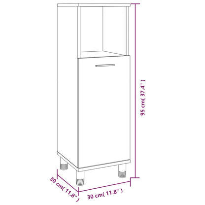 vidaXL 3 Piece Bathroom Cabinet Set Grey Sonoma Engineered Wood