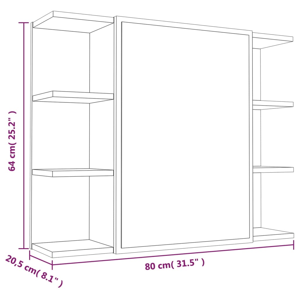 vidaXL 4 Piece Bathroom Cabinet Set Grey Sonoma Engineered Wood