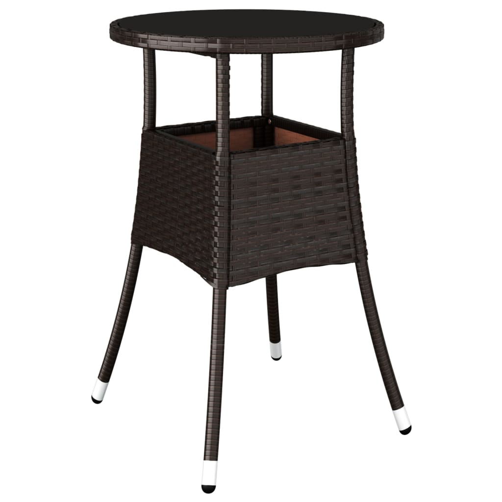 vidaXL 5 Piece Garden Bistro Set with Cushions Brown Poly Rattan