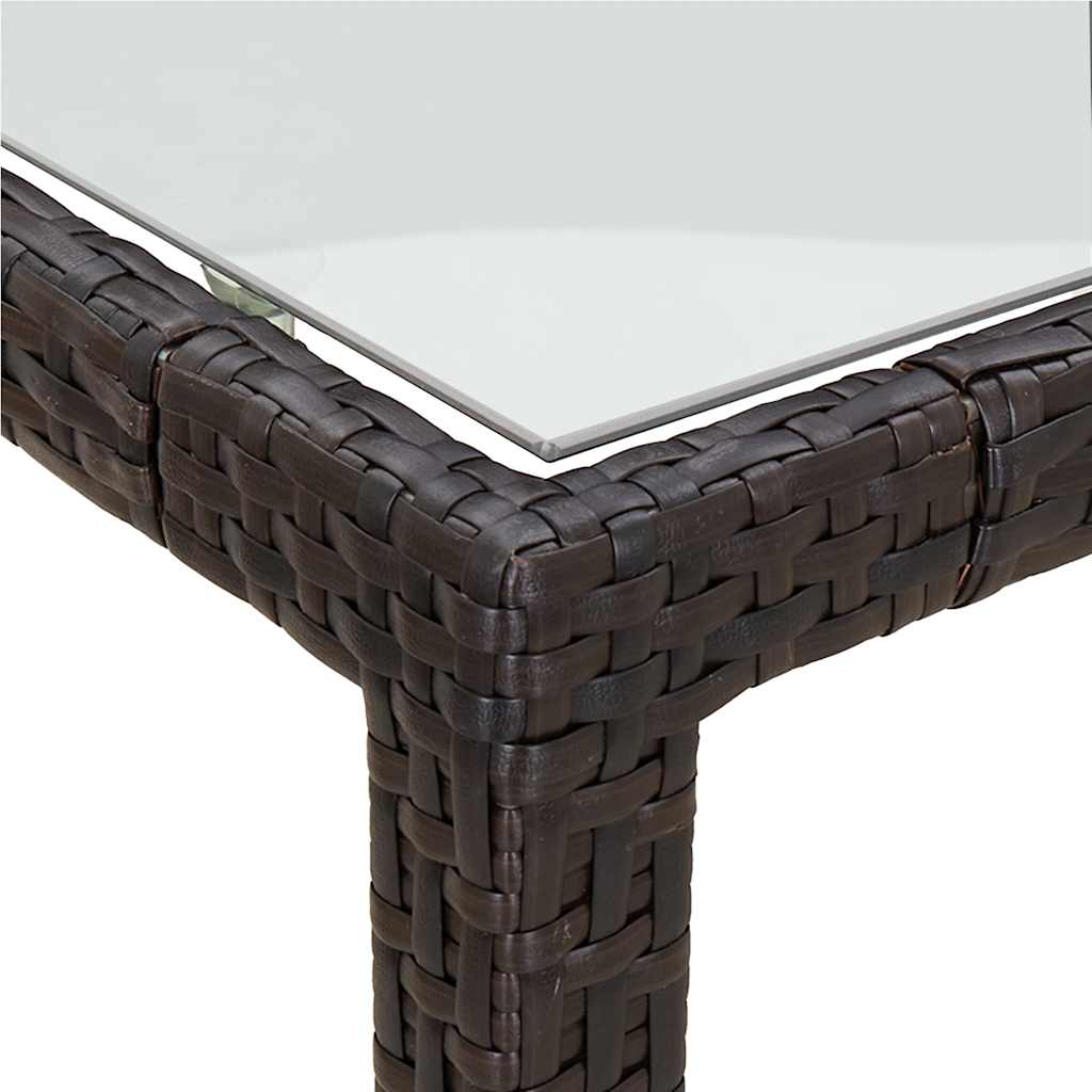 vidaXL 5 Piece Garden Dining Set with Cushions Brown Poly Rattan