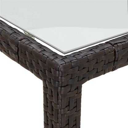 vidaXL 5 Piece Garden Dining Set with Cushions Brown Poly Rattan