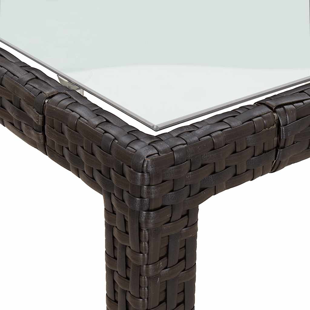 vidaXL 9 Piece Garden Dining Set with Cushions Brown Poly Rattan
