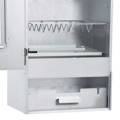vidaXL BBQ Oven Smoker with Table Galvanised Steel