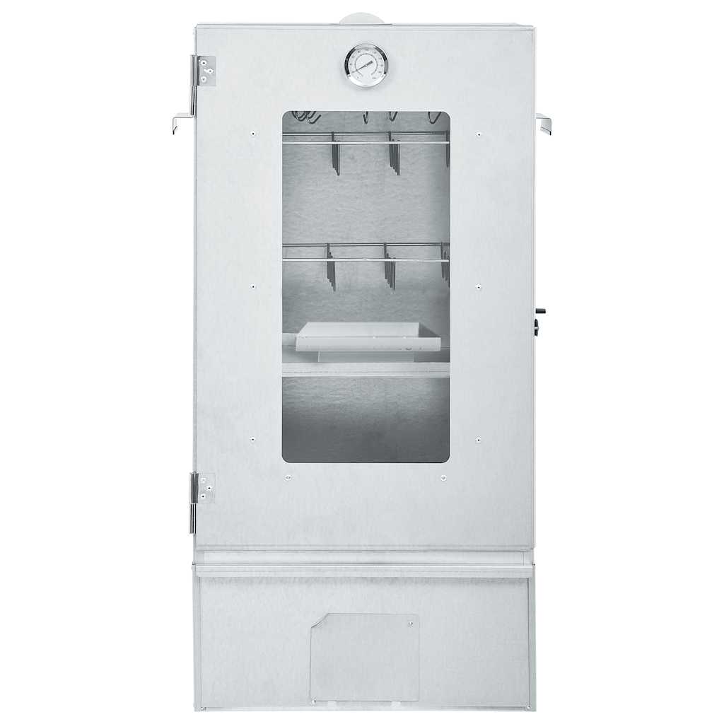 vidaXL BBQ Oven Smoker with Table Galvanised Steel