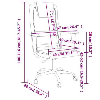 vidaXL Office Chair Grey Mesh Fabric and Faux Leather