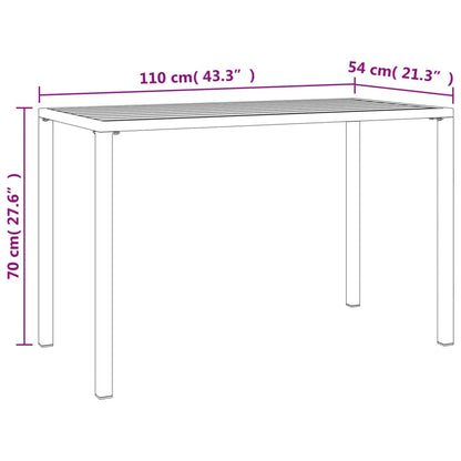 vidaXL Garden Dining Table | Anthracite | Steel | 110 x 54 x 70 cm | Durable